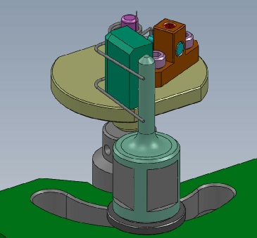 Spring Torque Fixture: Showing the adustable stop so that if needed it can test other spring styles.