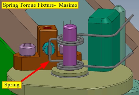 Spring Torque Fixture: The spring in place having its torque tested. 